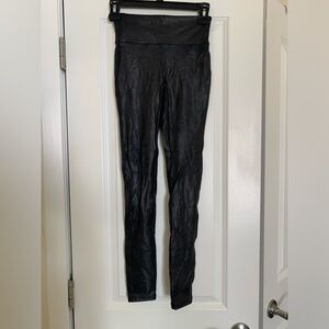 Spanx faux leather metallic leggings